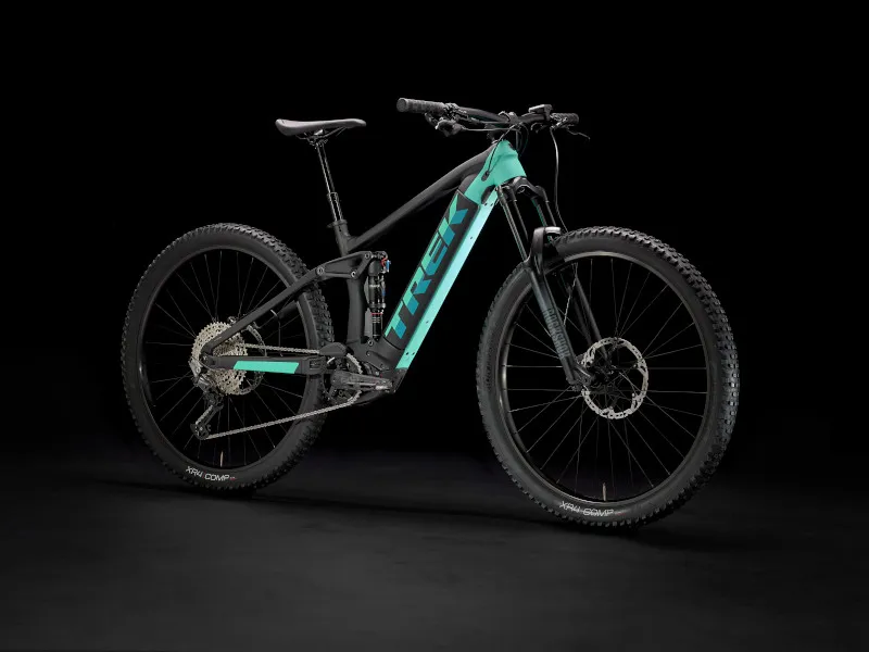 Trek Rail 5 Deore 625Wh Electric Mountain Bike  2023 in Matte Black and Miami Green-10