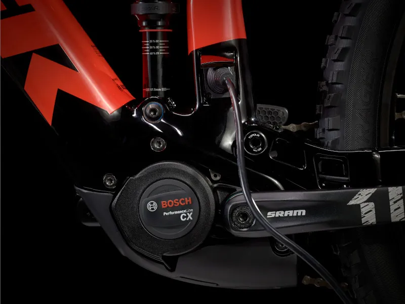 Trek Rail 9.5 Electric Full Suspension Mountain Bike 2022 in Red and Black -3