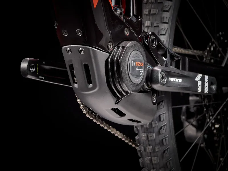 Trek Rail 9.5 Electric Full Suspension Mountain Bike 2022 in Red and Black -8