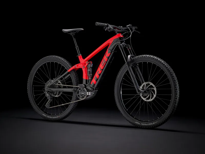 Trek Rail 9.5 Electric Full Suspension Mountain Bike 2022 in Red and Black -1