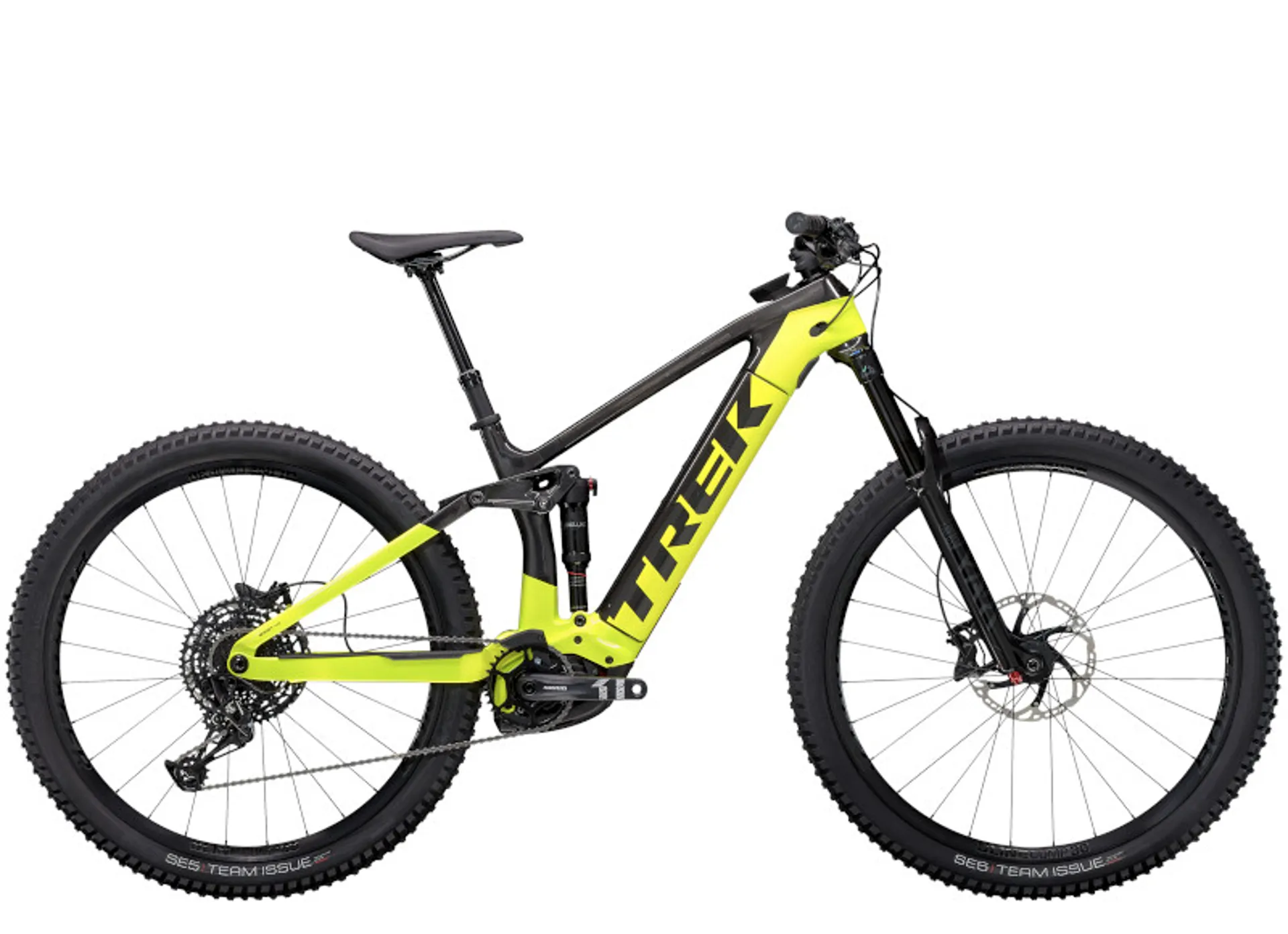 Trek Rail NX Full Suspension Electric MTB 2021 in Carbon/Green