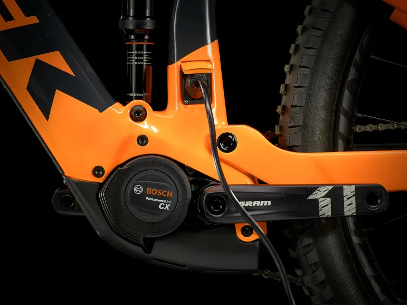 Trek Rail 9.8 Electric Full Suspension Mountain Bike 2021 in Orange-2