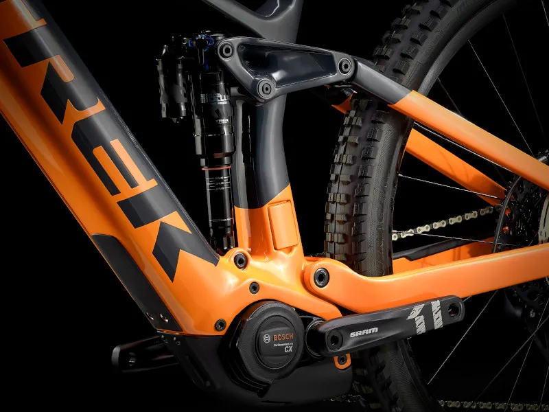 Trek Rail 9.8 Electric Full Suspension Mountain Bike 2021 in Orange-6