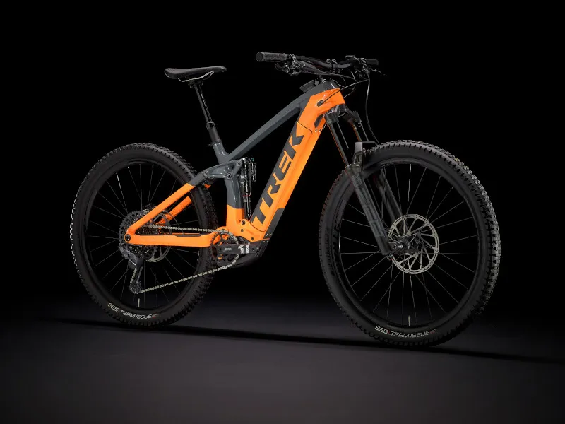 Trek Rail 9.8 Electric Full Suspension Mountain Bike 2021 in Orange-11