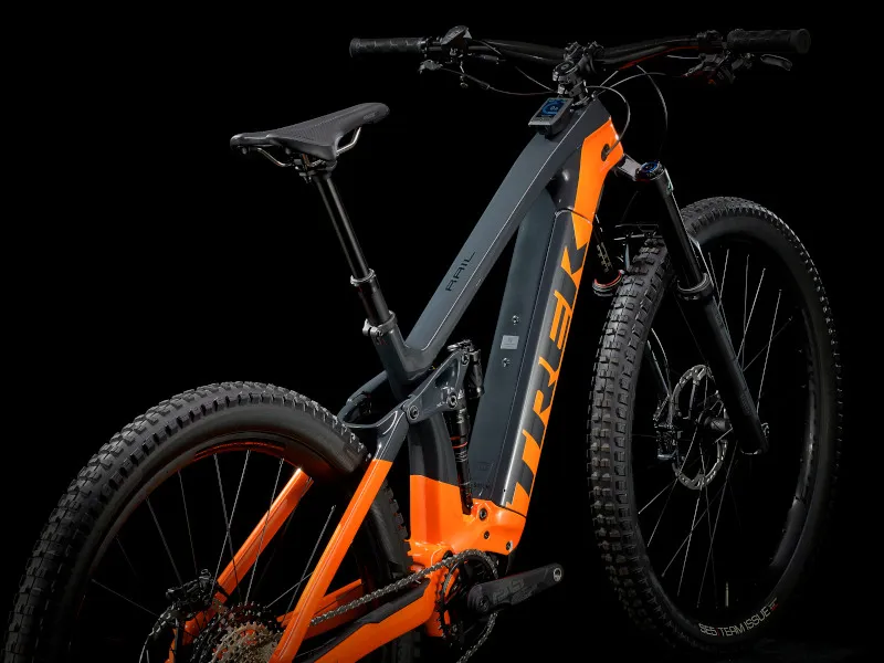 Trek Rail 9.8 XT Full Suspension Electric MTB 2021 in Charcoal and Orange-1