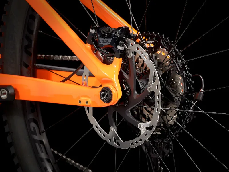 Trek Rail 9.8 XT Full Suspension Electric MTB 2021 in Charcoal and Orange-5