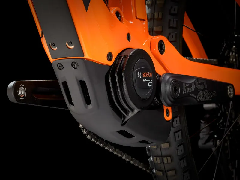 Trek Rail 9.8 XT Full Suspension Electric MTB 2021 in Charcoal and Orange-7