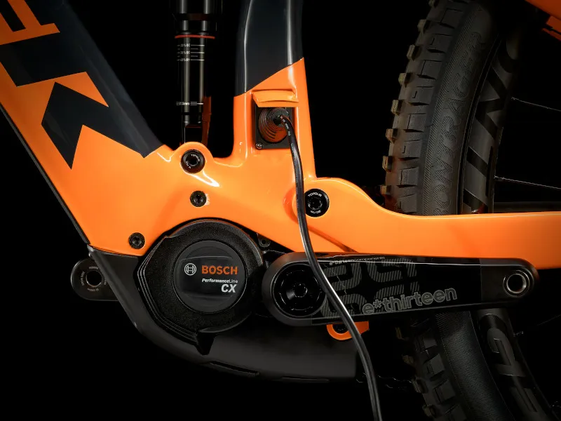 Trek Rail 9.9 X01 AXS Electric Full Suspension Mountain Bike 2021 in Carbon Orange-2