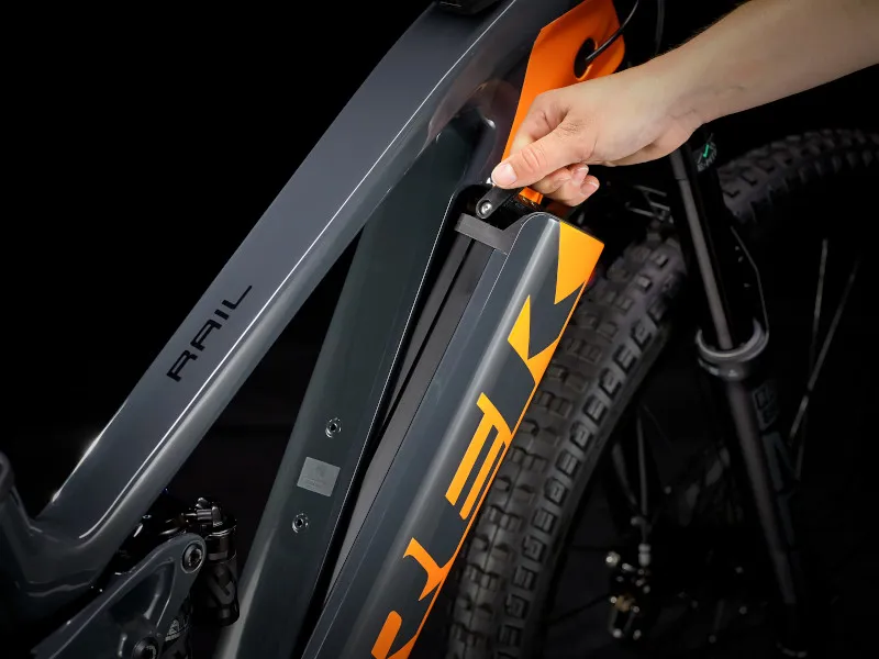 Trek Rail 9.9 X01 AXS Electric Full Suspension Mountain Bike 2021 in Carbon Orange-3