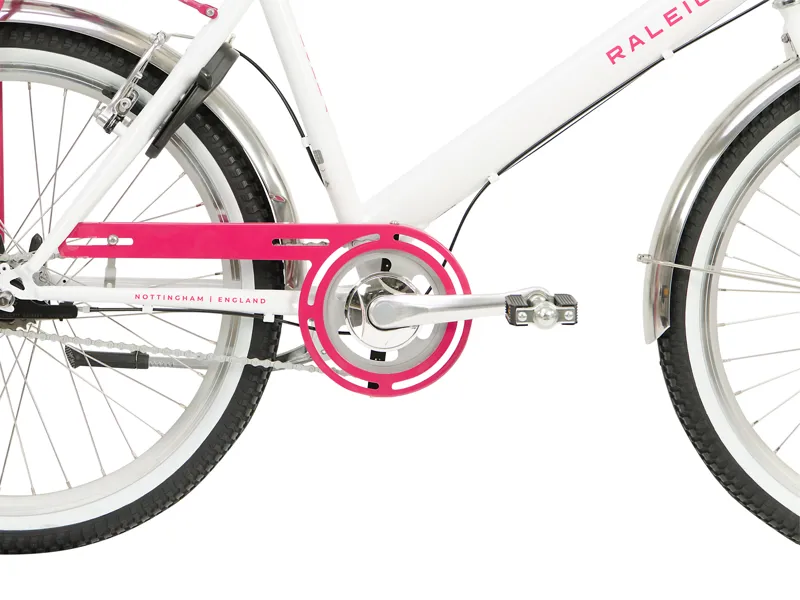 Raleigh Hoppa Womens Hybrid Bike 2023 in White and Pink-8