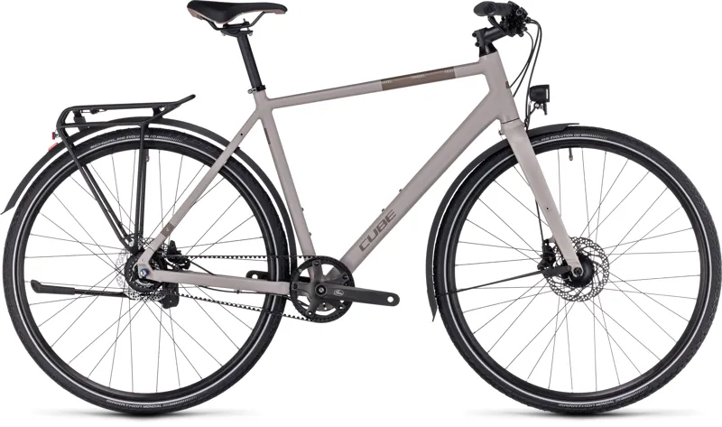 Cube Travel EXC Hybrid Bike 2024 in Oat grey Taupe 