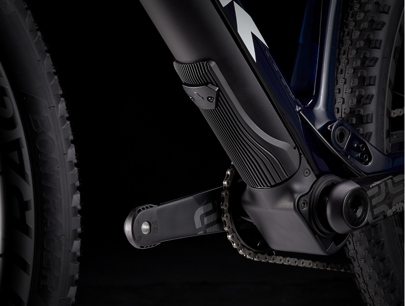 Trek E-Caliber 9.8 XTR Full Suspension Electric Mountain Bike 2021 in Alpine Blue/Navy-2