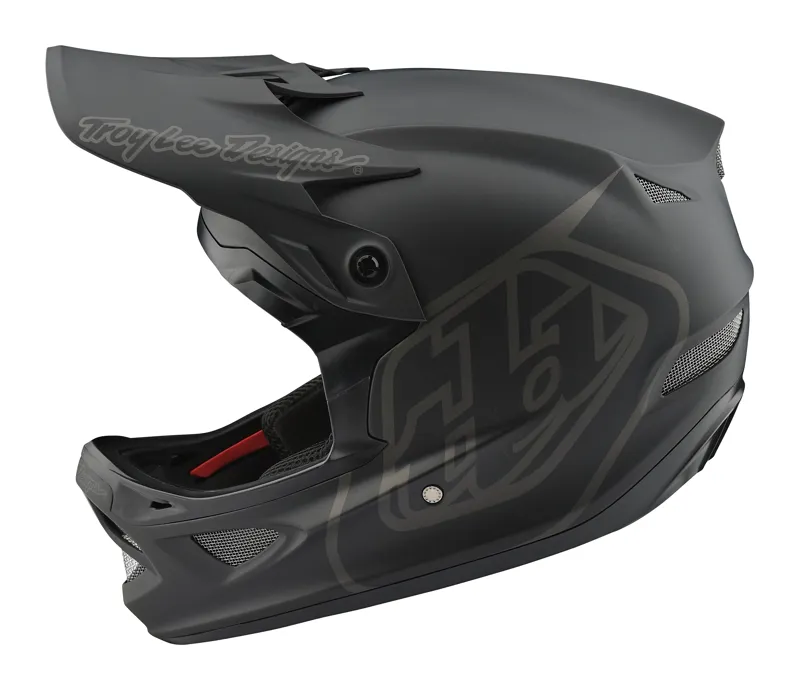 Troy Lee Designs D3 Fiberlite Full Face Helmet in Mono Black -2