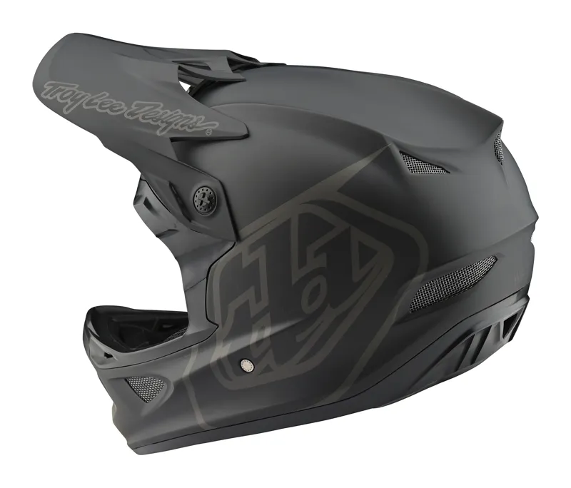 Troy Lee Designs D3 Fiberlite Full Face Helmet in Mono Black -3
