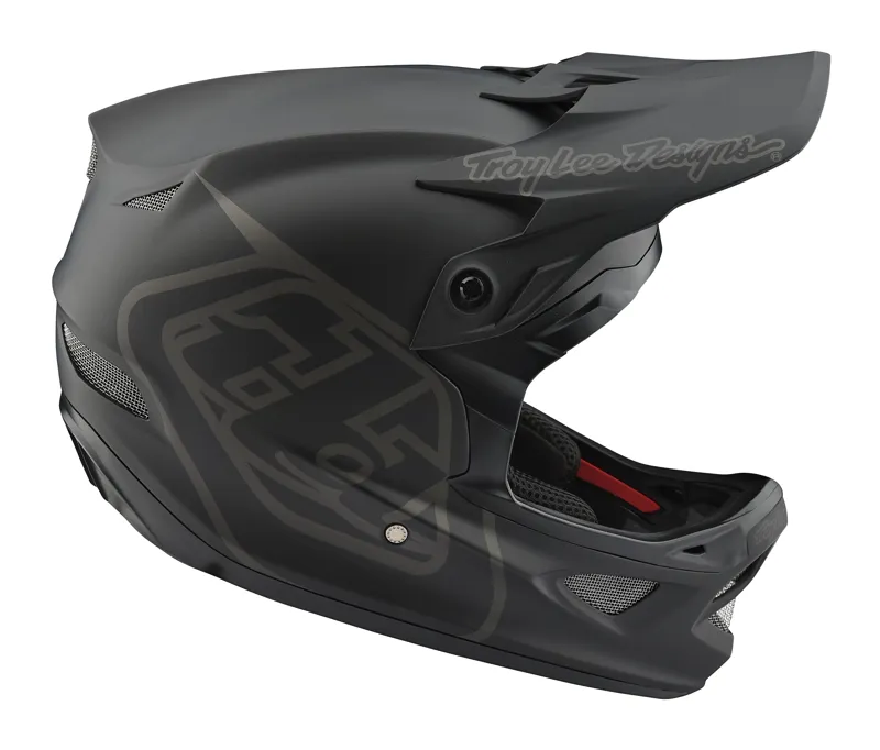 Troy Lee Designs D3 Fiberlite Full Face Helmet in Mono Black -1