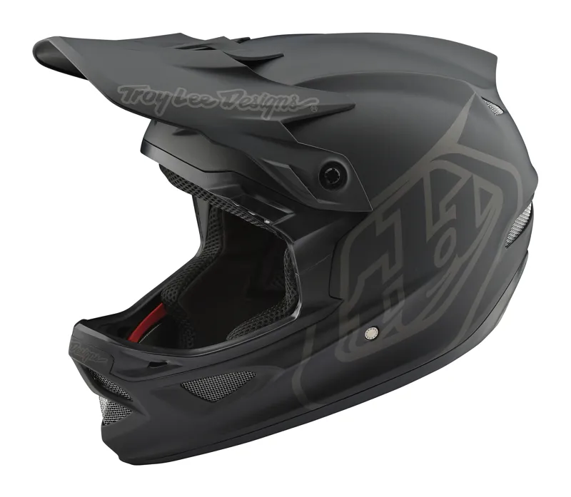 Troy Lee Designs D3 Fiberlite Full Face Helmet in Mono Black -7