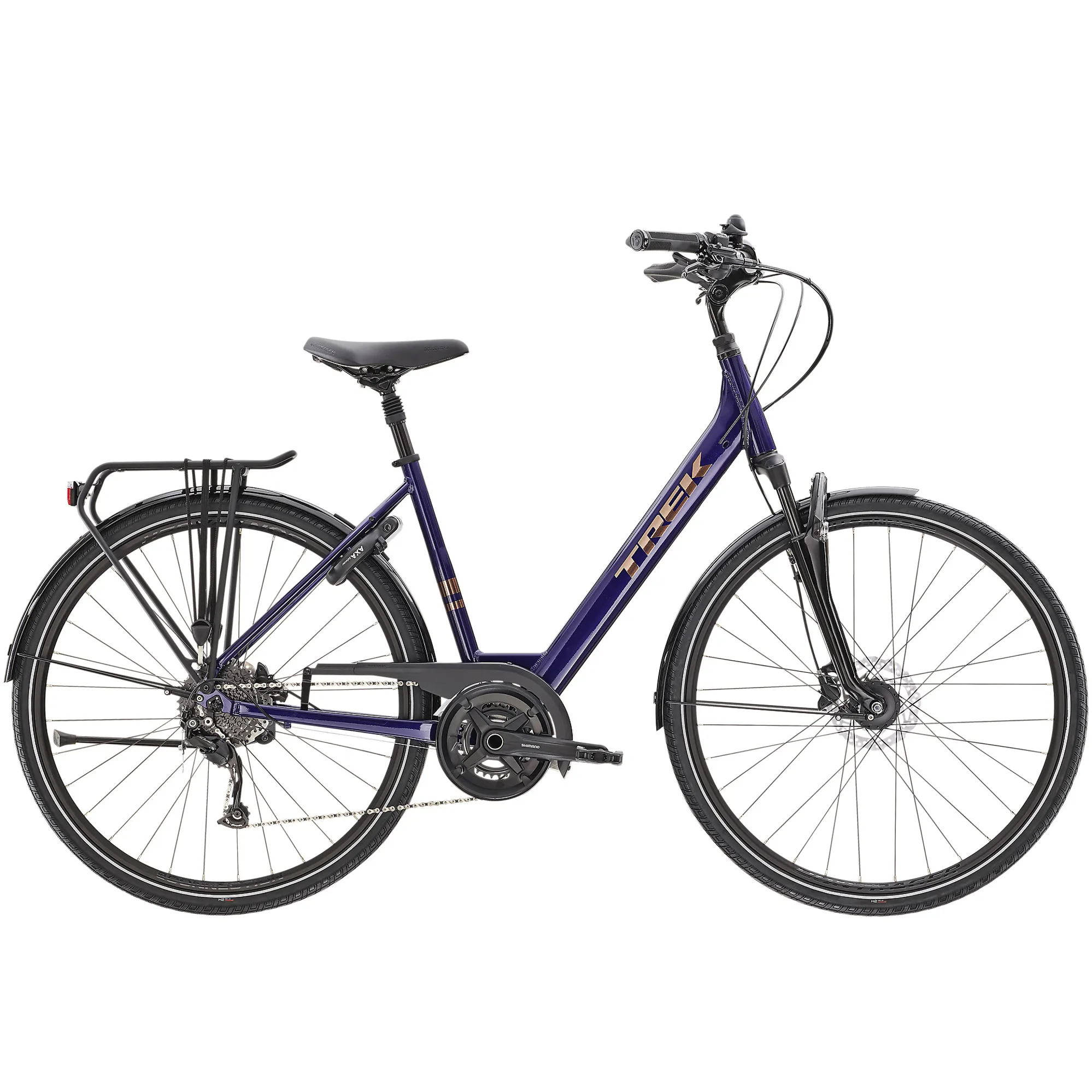 Trek Verve EQ Lowstep Hybrid Bike 2022 in Purple