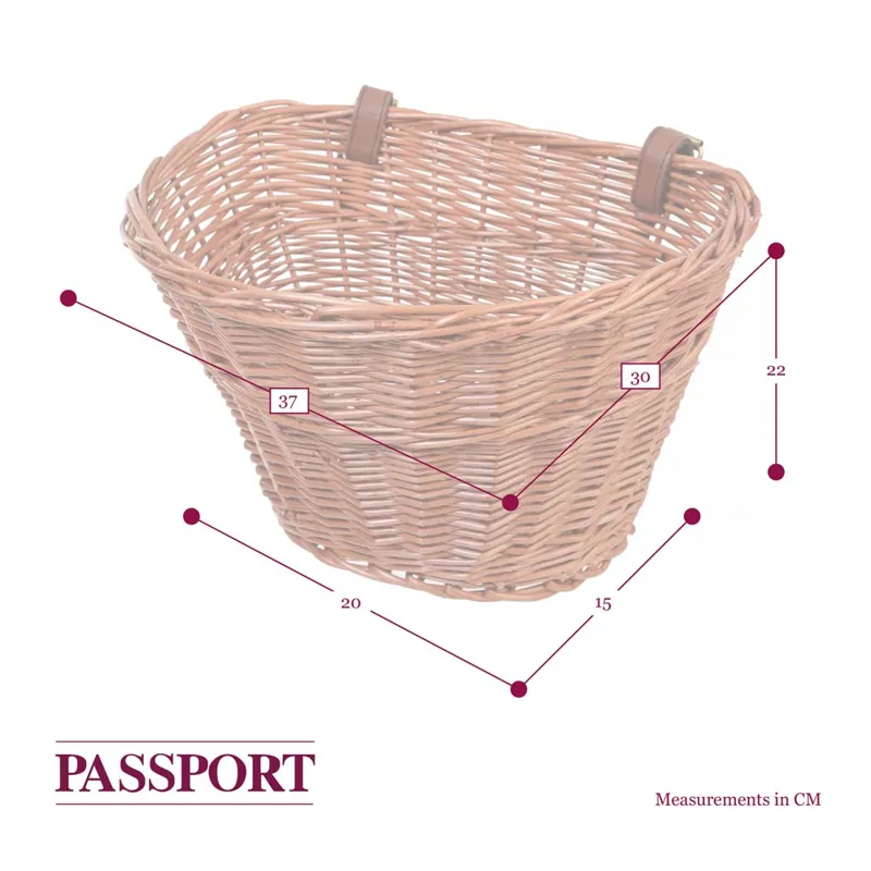 Passport Wicker Bicycle Basket D-Shape Medium 15 -1