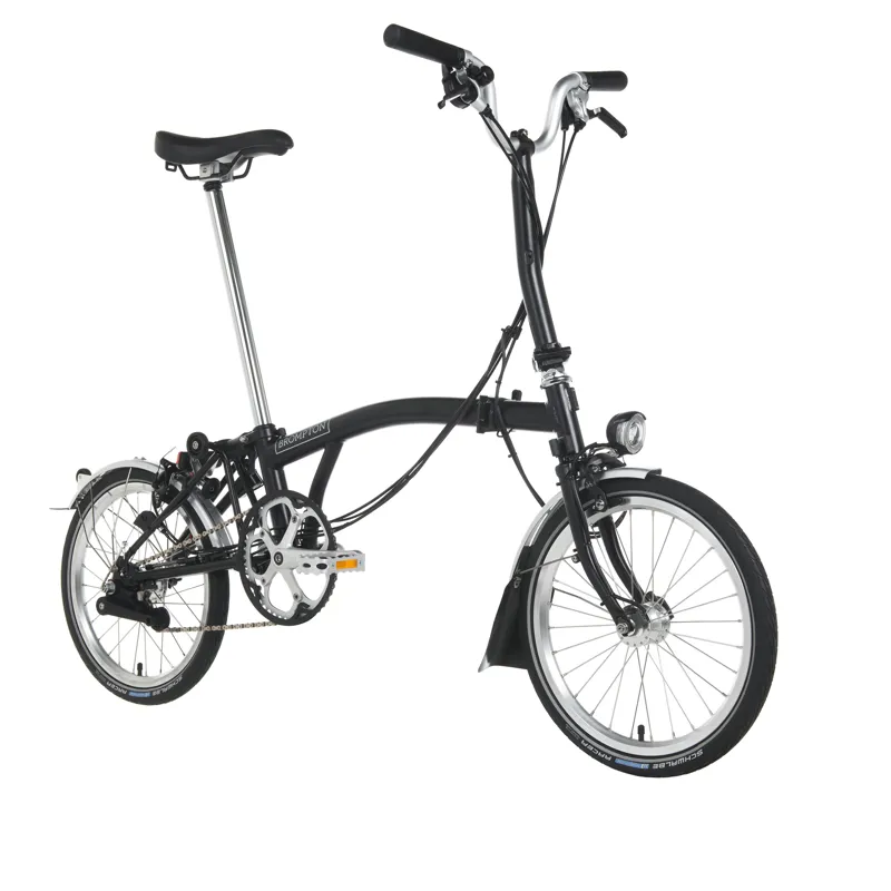 Brompton H6L Folding Bike with Dynamo Lights in Black-2