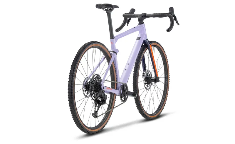 BMC Unrestricted 01 One RED eTap AXS Eagle Gravel Bike 2023 in Lavender Haze/Orange-2