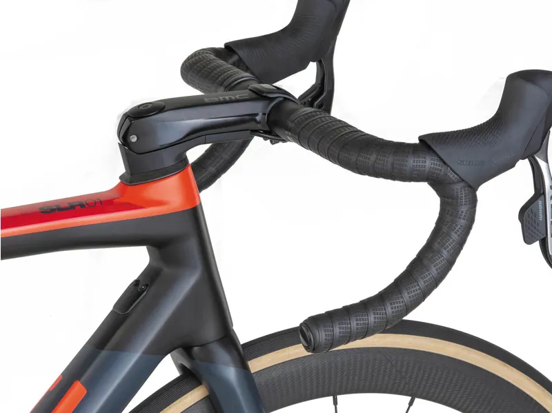 BMC Teammachine SLR01 Disc One Mens Road Bike in Steel Blue and Red-2