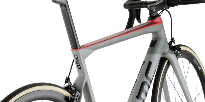 BMC Teammachine SLR01 One Mens Road Bike in Airforce Grey and Red-2