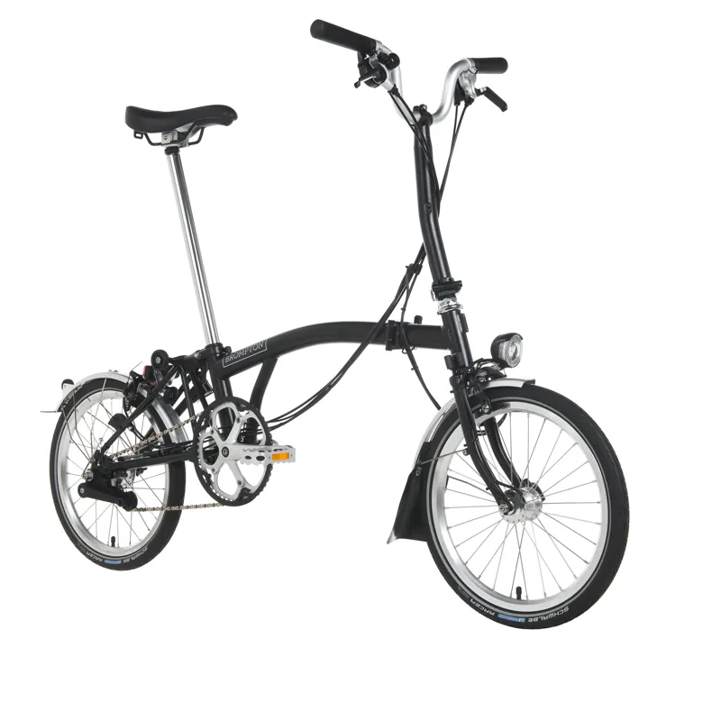Brompton M3L Folding Bike With Schwalbe Marathon Tyres in Black-2