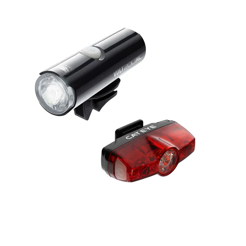 Cateye Volt 200 Xc Front And Rapid Mini Rear USB Light Set