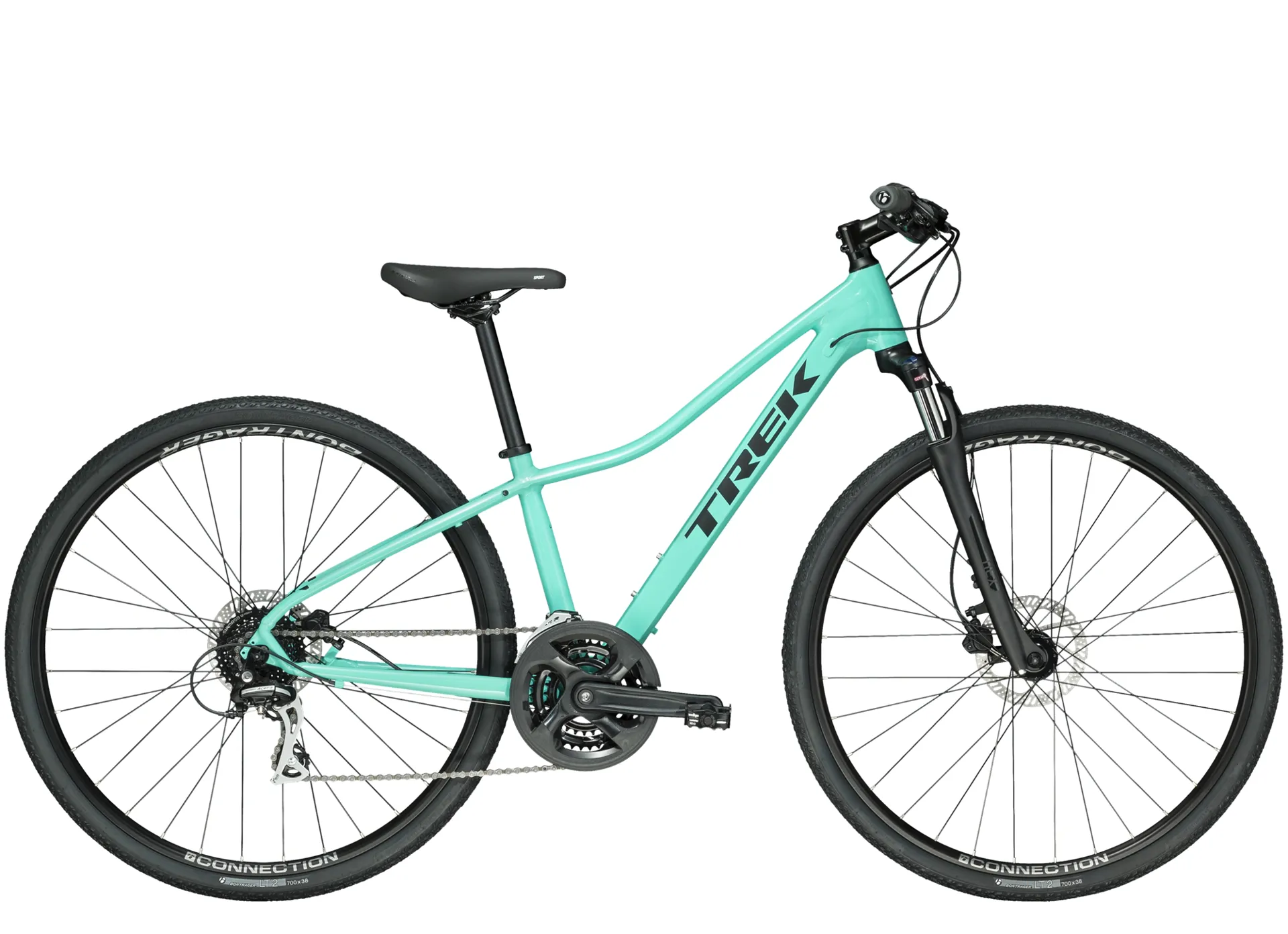 trek women's bicycle hybrid Trek Dual Sport 2 WSD Womens Hybrid Bike 2020 in Green