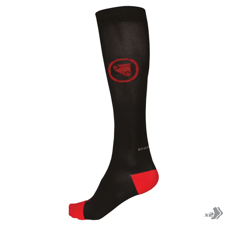 Endura Twin Pack Compression Socks in Black