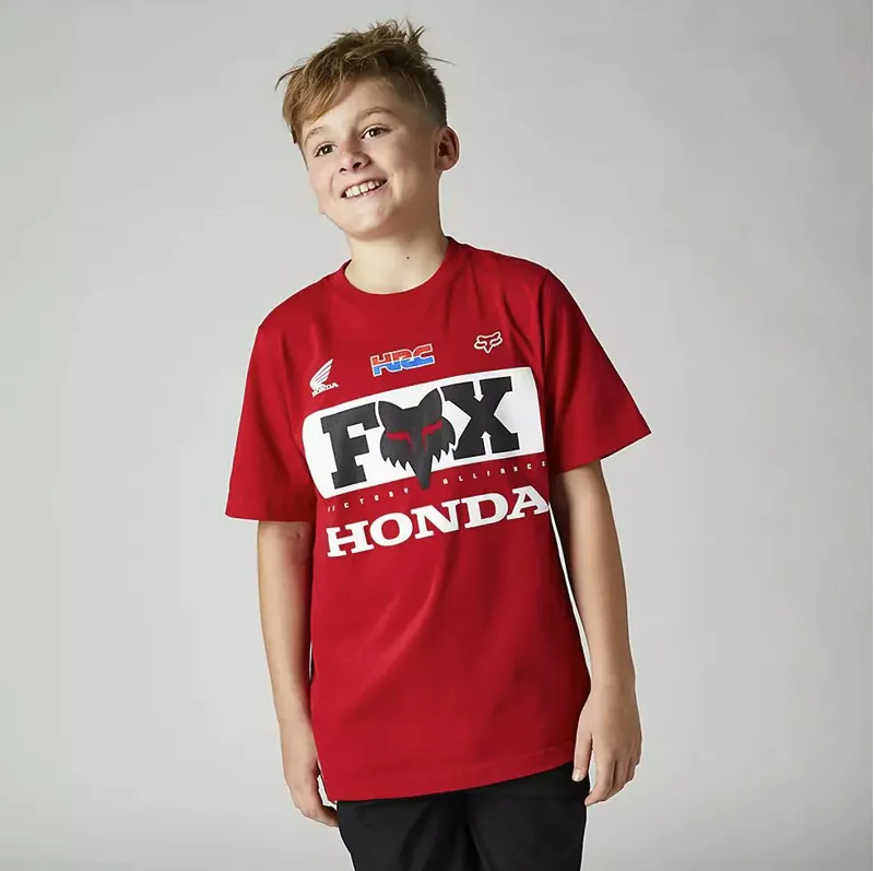Fox Racing Kid's Honda Short Sleeve Tee in Flame Red