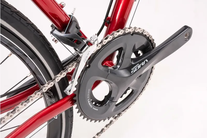 Genesis Croix De Fer 10 Flatbar Hybrid Bike 2020 in Red-2