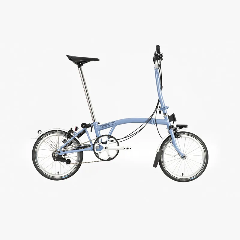 Brompton C Line Explore High Folding Bike 2022 in Cloud Blue