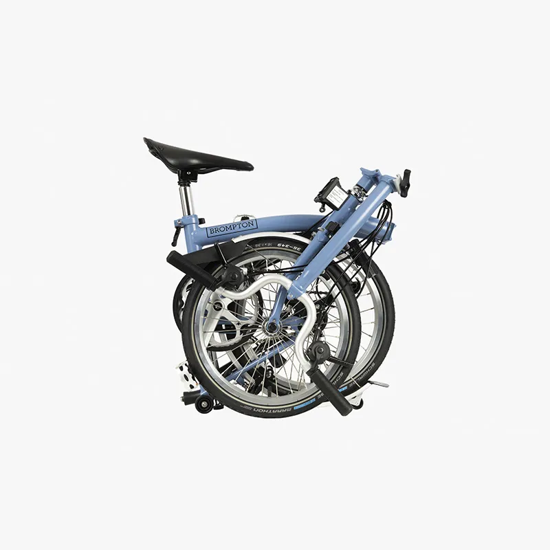 Brompton C Line Explore High Folding Bike 2022 in Cloud Blue-1