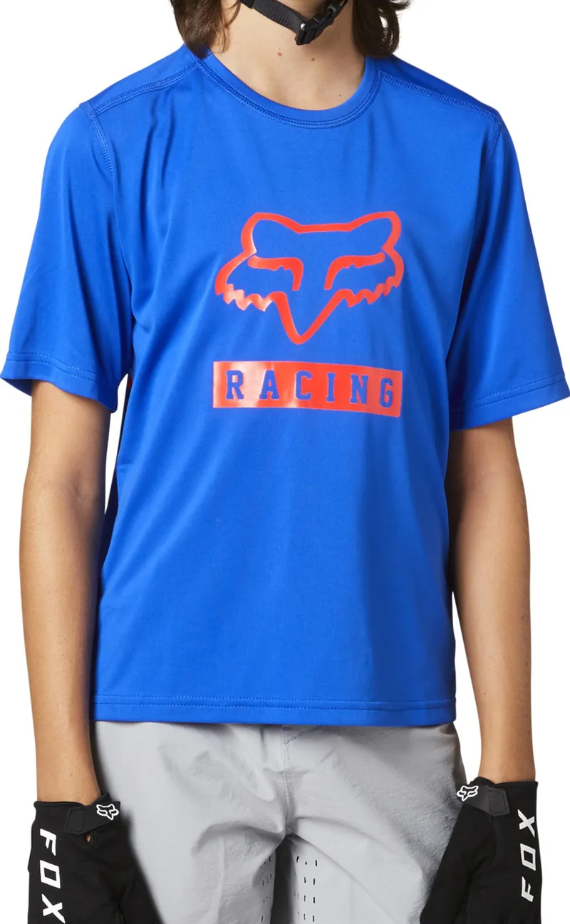 Fox Clothing Youth Ranger Short Sleeve Jersey in Blue