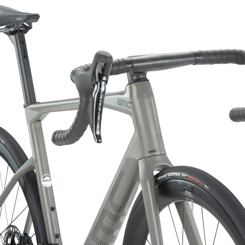 BMC Roadmachine 01 Two Dura Ace Di2 Road Bike 2023 in Rhino Grey/Black-3