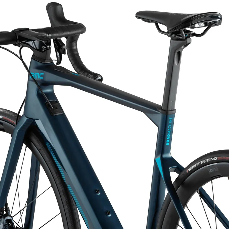 BMC Roadmachine AMP One Force eTap AXS Electric Road Bike 2023 in Blue-2