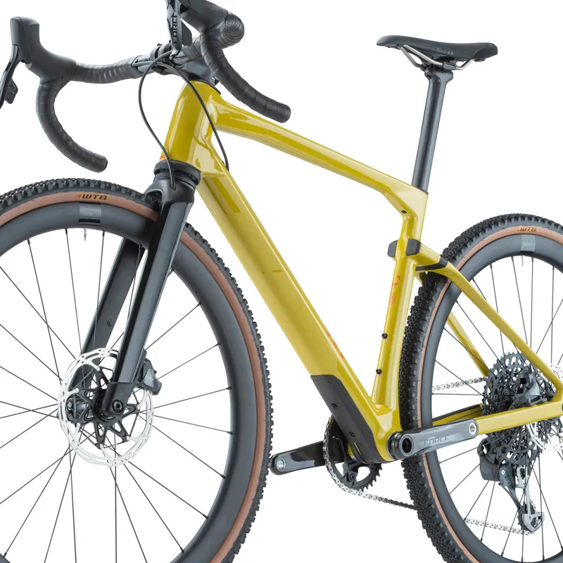 BMC Unrestricted LT One Force AXS Eagle Gravel Bike 2023 in Mustard/Red/Black-3