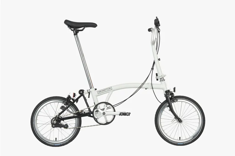 Brompton A Line Utility Mid Folding Bike 2023 in White-1