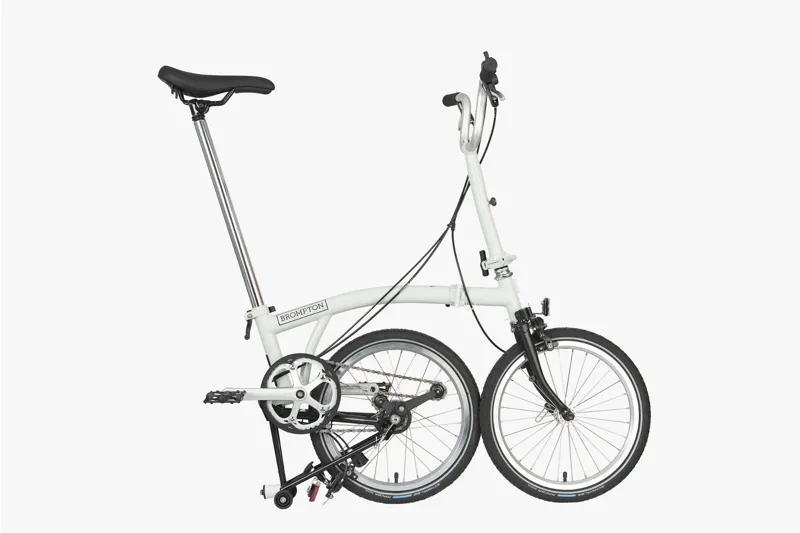 Brompton A Line Utility Mid Folding Bike 2023 in White-2
