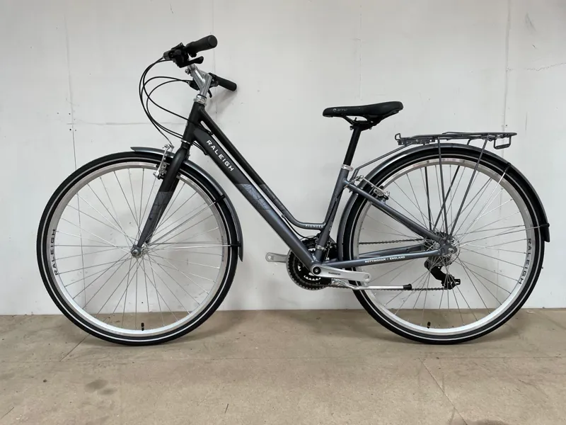 Ex Display Raleigh Pioneer Lowstep Womens Hybrid Bike Small 2022 in Grey-1