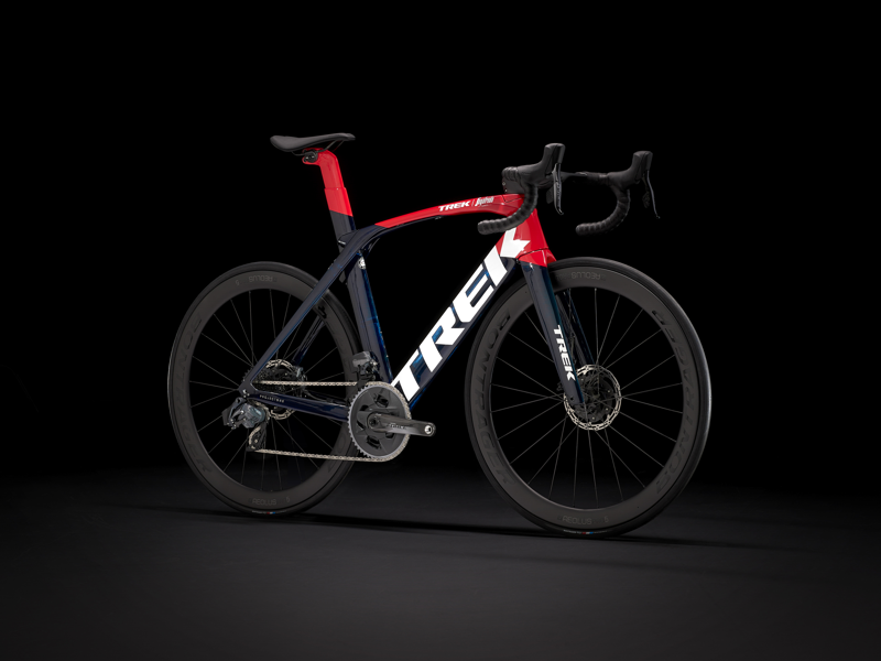 Trek Madone SLR 7 eTap Disc Carbon Road Bike 2021 in Blue and Red-1