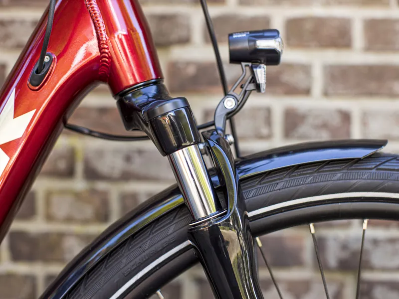 Trek Verve+ 1 Lowstep 400Wh Electric Hybrid Bike 2021 in Rage Red-6