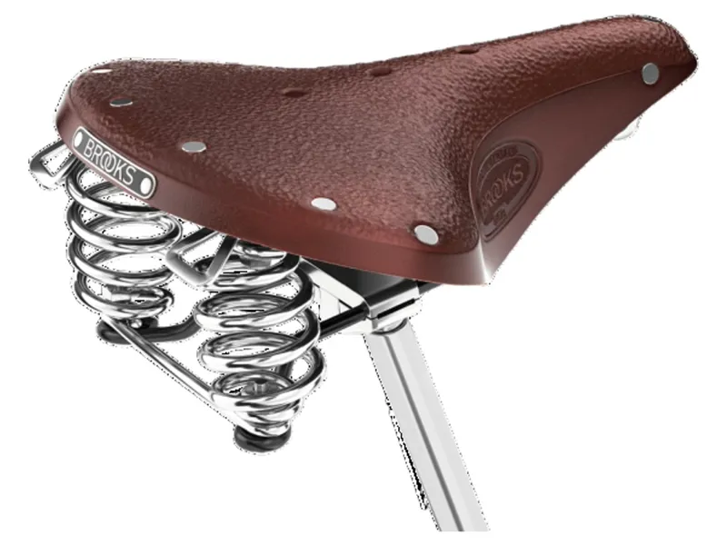 B67 Short Chromed Steel Rail 205mm Women's Saddle in Brown-1