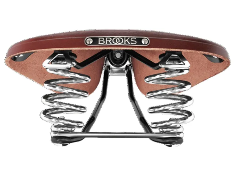 B67 Short Chromed Steel Rail 205mm Women's Saddle in Brown-4