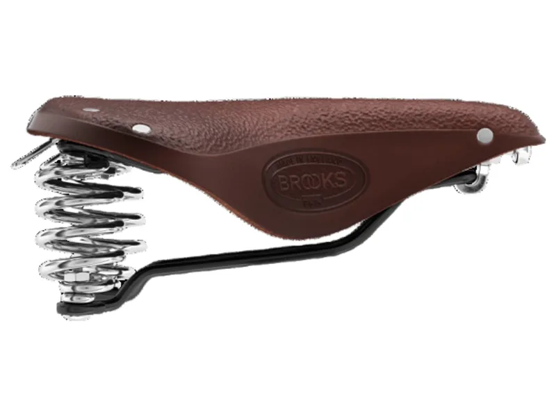 B67 Short Chromed Steel Rail 205mm Women's Saddle in Brown-6