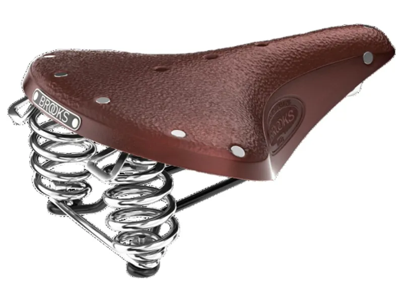 B67 Short Chromed Steel Rail 205mm Women's Saddle in Brown