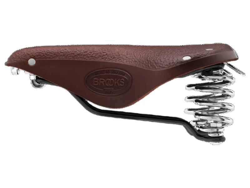 B67 Short Chromed Steel Rail 205mm Women's Saddle in Brown-5