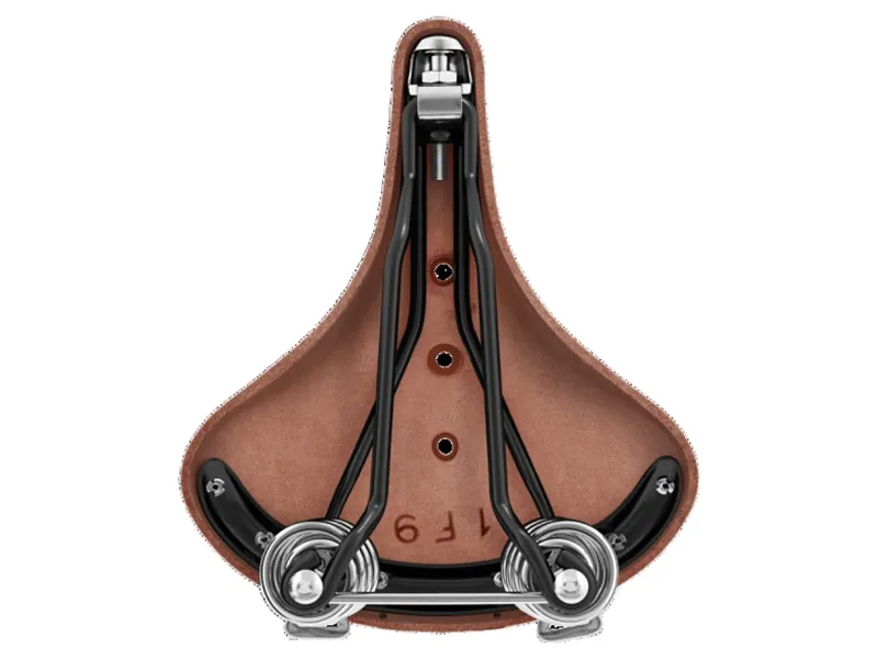 B67 Short Chromed Steel Rail 205mm Women's Saddle in Brown-3