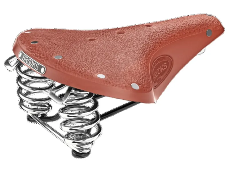 B67 Short Chromed Steel Rail 205mm Women's Saddle in Honey